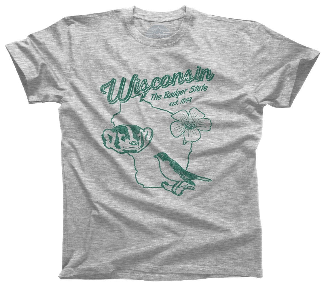 Men's Vintage Wisconsin State T-Shirt