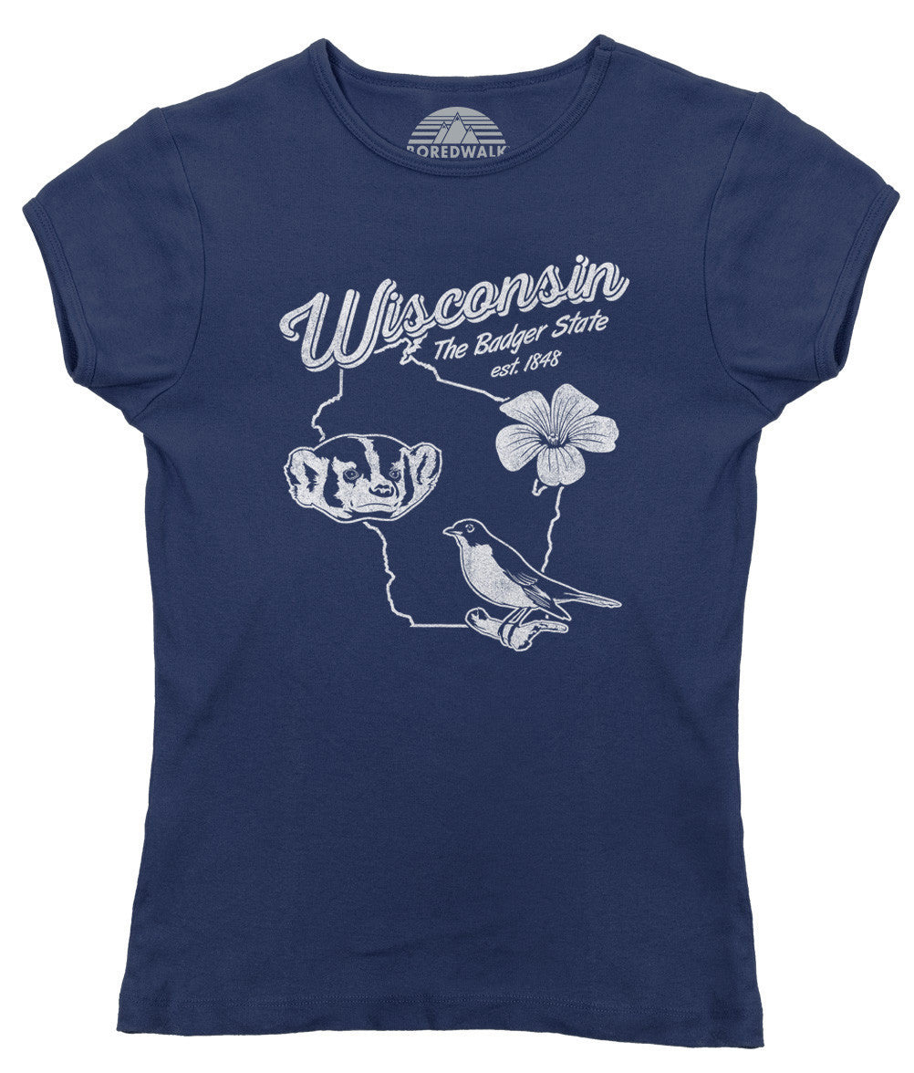 Women's Vintage Wisconsin State T-Shirt