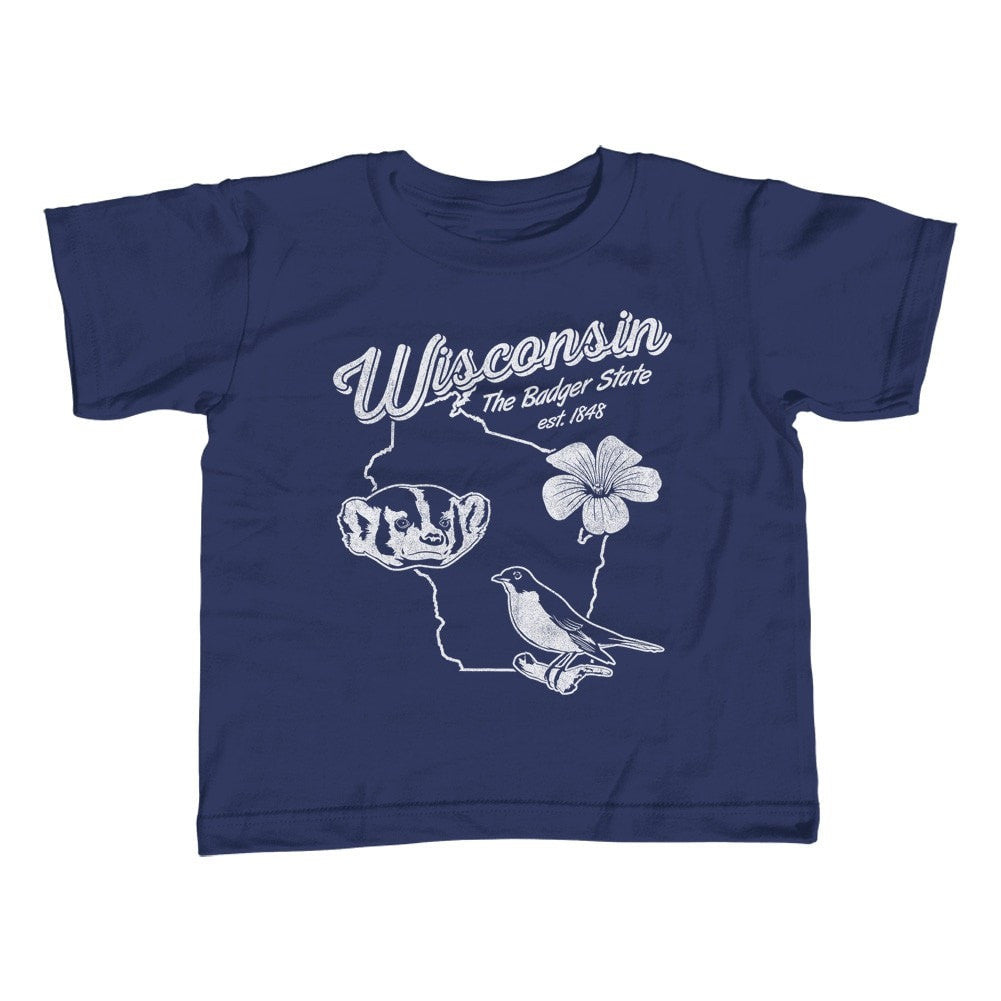Boy's Vintage Wisconsin State T-Shirt