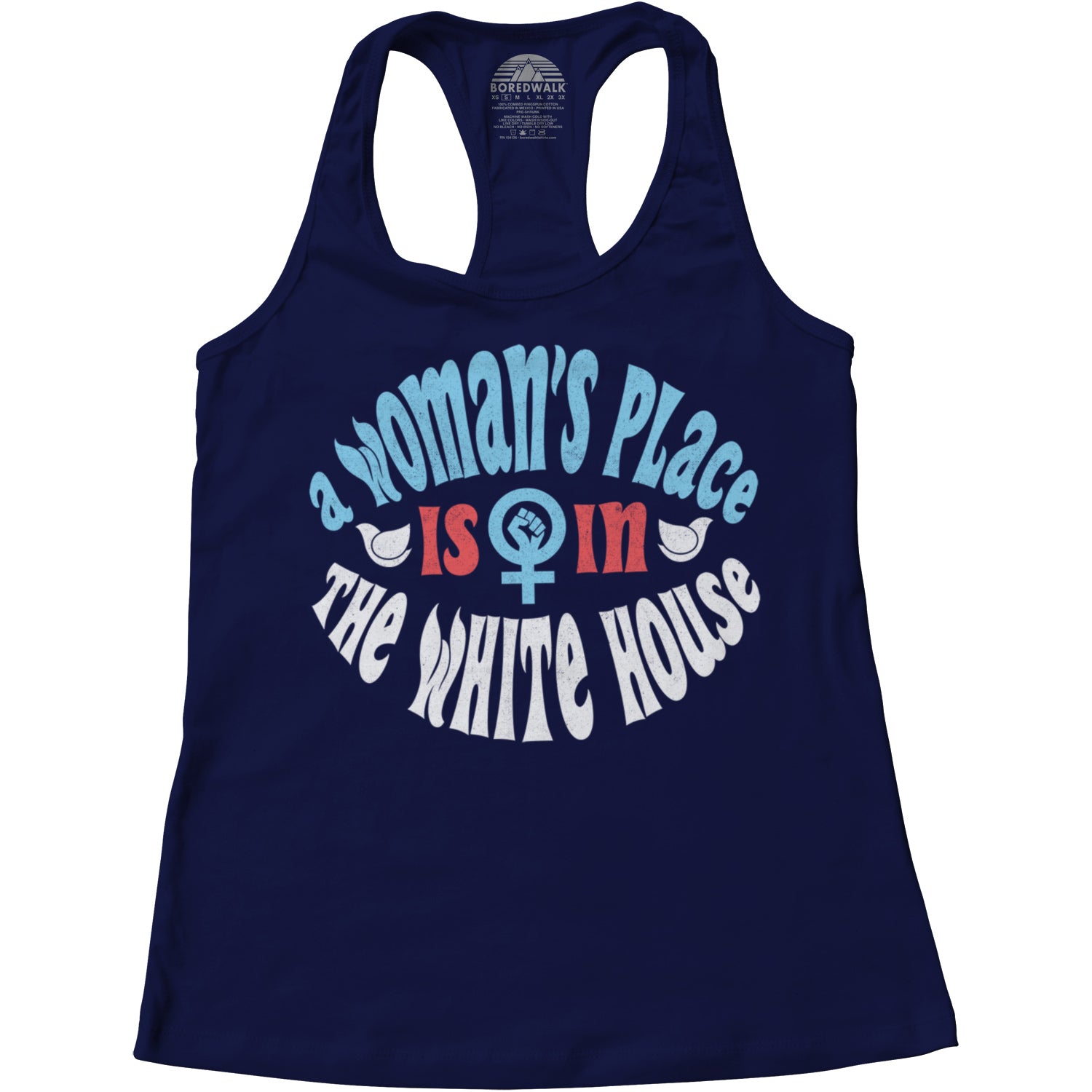 Women's A Woman's Place is in The White House Racerback Tank Top