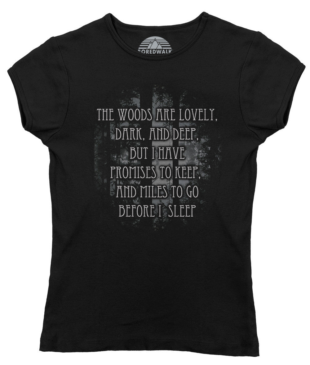 Women's Stopping By Woods On A Snowy Evening Robert Frost T-Shirt