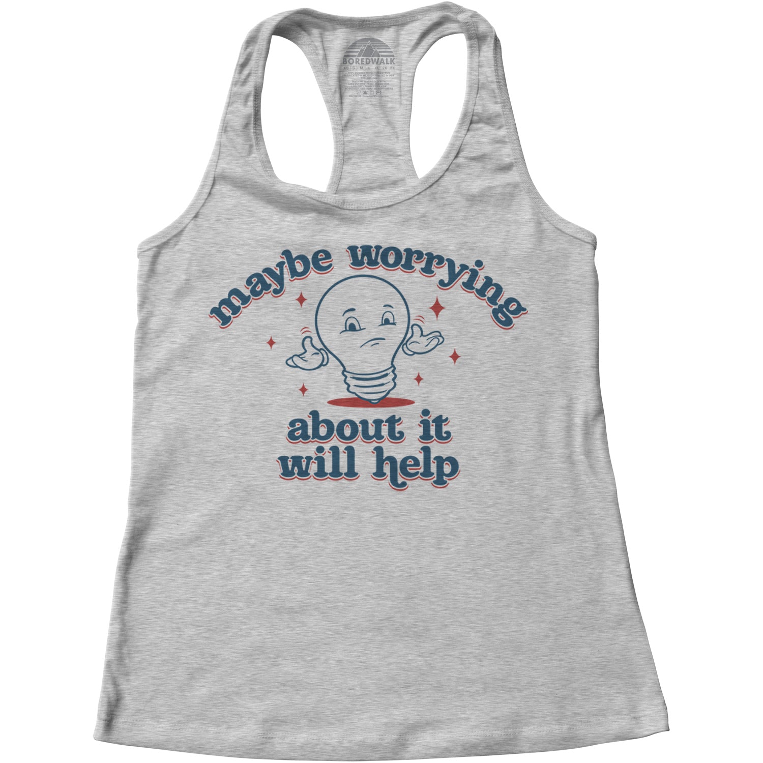 Women's Maybe Worrying About It Will Help Anxiety Racerback Tank Top