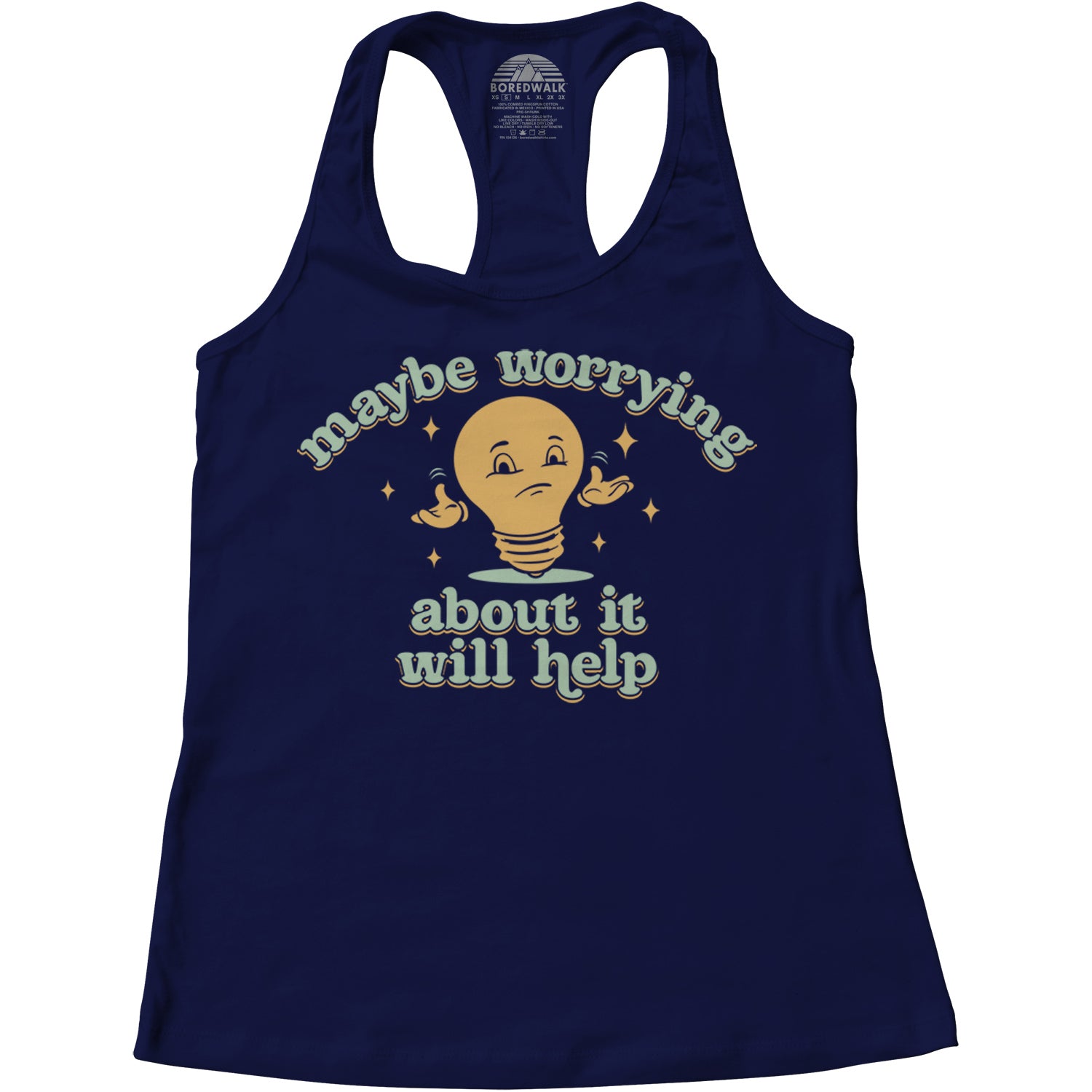 Women's Maybe Worrying About It Will Help Anxiety Racerback Tank Top