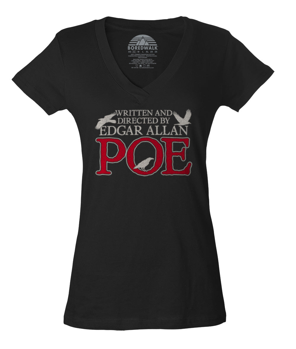 Women's Written and Directed by Edgar Allan Poe Vneck T-Shirt